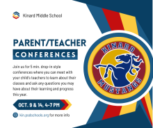 Parent/Teacher Conferences 10/9 and 10/14 4-7 PM