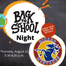 Back to School Night- August 22