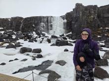 Ms. Blumberg and her son Cameron in Iceland