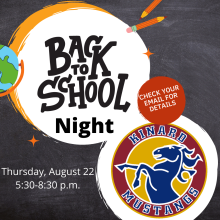 Back to School Night- August 22 Back to School Night- August 22